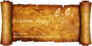 Czirbus Olga névjegykártya
